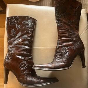 Andrew Steven's Leather Floral Boots